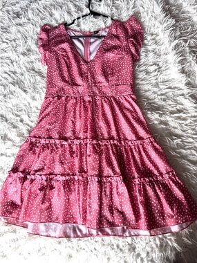 Girls Pink Ruffle Tiered Party Dress